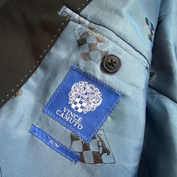 Like New! [Vince Camuto] Black Blazer + Suit Jacket | Teen Sport Coat | 36 Slim - Picture 11 of 16